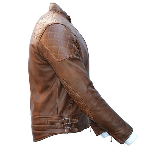 Brown Armored Leather Jacket