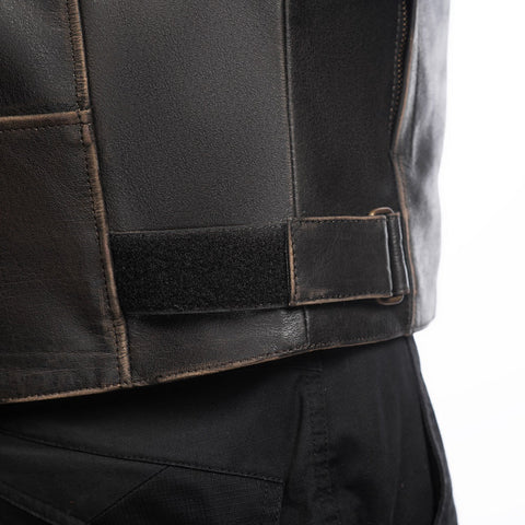 Heritage Retro Brown Men’s Leather Motorcycle Jacket - Classic CE-Armored Biker Gear