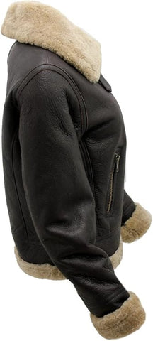 Women’s Brown B3 Ginger Flying Jacket - Genuine Real Sheepskin Aviator Coat