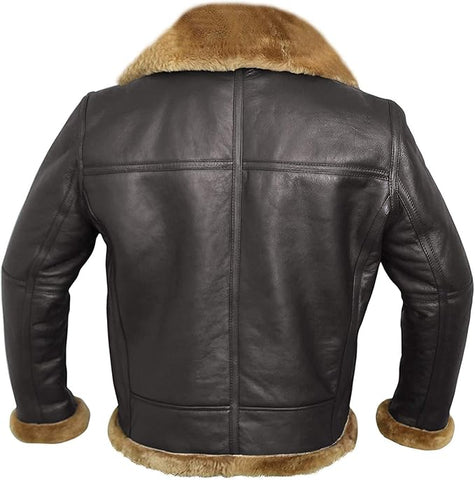 RAF B3 Ginger Bomber Jacket - Men’s Real Shearling Sheepskin Aviator Coat