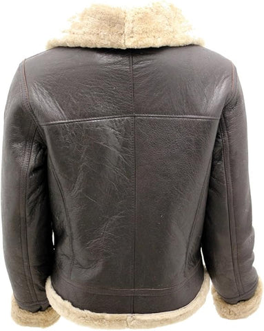 Women’s Brown B3 Ginger Flying Jacket - Genuine Real Sheepskin Aviator Coat