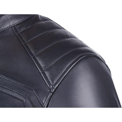 Alexander Black Men’s Leather Motorcycle Jacket - Professional CE-Armored Racing Gear