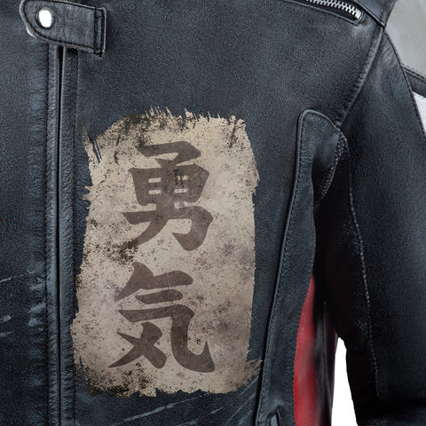 Dragon Vintage Men’s Leather Motorcycle Jacket - Distressed Retro Biker Gear