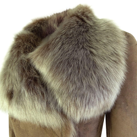 Women’s Italian-Style Real Sheepskin Suede Trench Coat – Tailored 3/4 Long Jacket