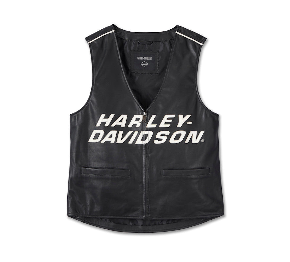Men's Factory Leather Vest Black Motorcycle Biker Genuine Leather Riding Sleeveless Jacket