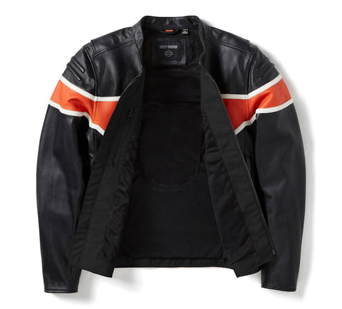 Men’s H-D Trenton Leather Mesh Riding Jacket – Premium Breathable Performance Biker Jacket