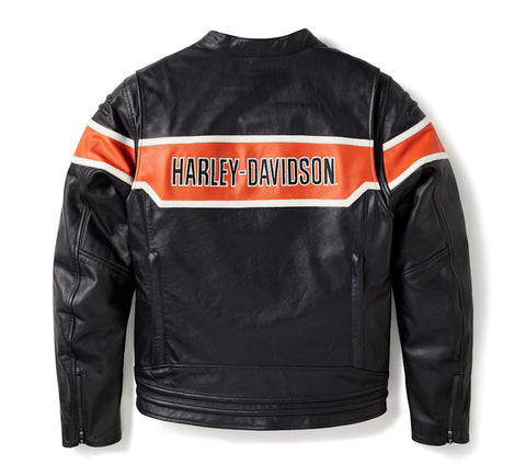 Men’s H-D Trenton Leather Mesh Riding Jacket – Premium Breathable Performance Biker Jacket