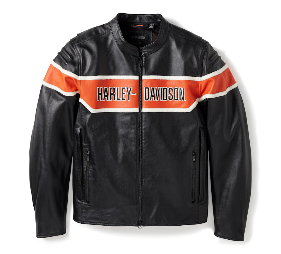Men’s H-D Trenton Leather Mesh Riding Jacket – Premium Breathable Performance Biker Jacket