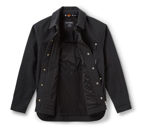 Women's Willie G Skull Biker Jacket - Cotton Polyester Moto Style with Curved Hem