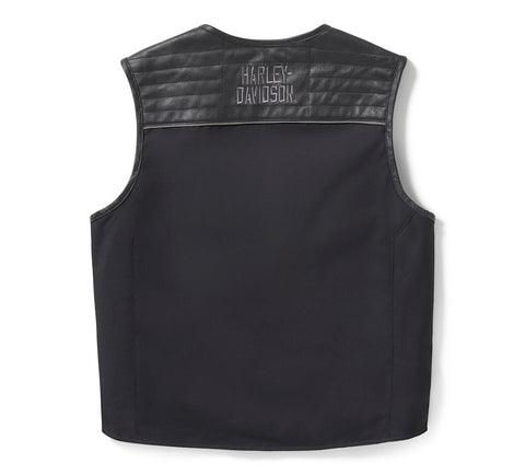 H-D Long Haul Utility Vest Men's Black Motorcycle Biker Riding Multi-Pocket Leather Vest