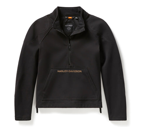 Women's HD Deflector Half-Zip Motorcycle Fleece Jacket - Cozy Mid-Layer Rider
