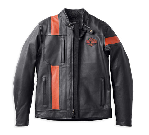 Men's Highway-100 Waterproof Leather Motorcycle Jacket - Cowhide Rain Rider
