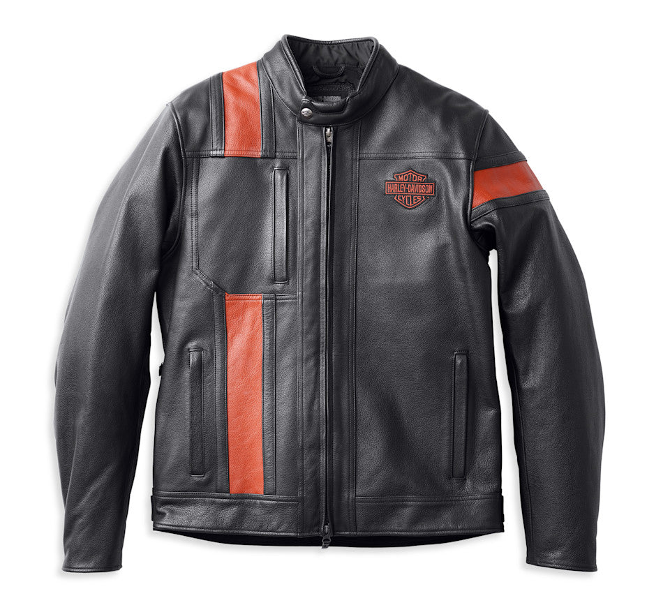 Men's Highway-100 Waterproof Leather Motorcycle Jacket - Cowhide Rain Rider