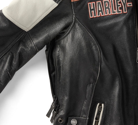 Women's HD Miss Enthusiast III Leather Motorcycle Jacket - Triple Vent Touring Elite