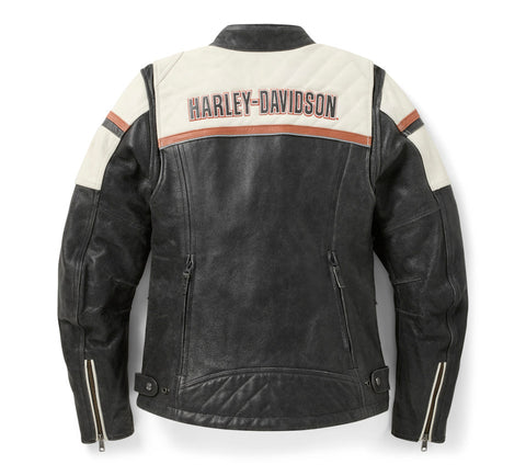 Women's HD Miss Enthusiast III Leather Motorcycle Jacket - Triple Vent Touring Elite