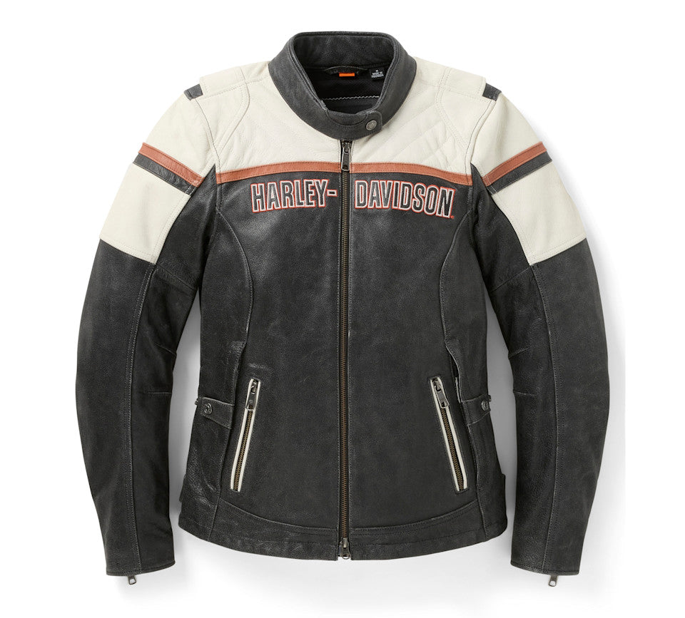 Women's HD Miss Enthusiast III Leather Motorcycle Jacket - Triple Vent Touring Elite