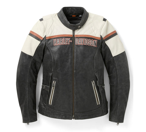 Women's HD Miss Enthusiast III Leather Motorcycle Jacket - Triple Vent Touring Elite