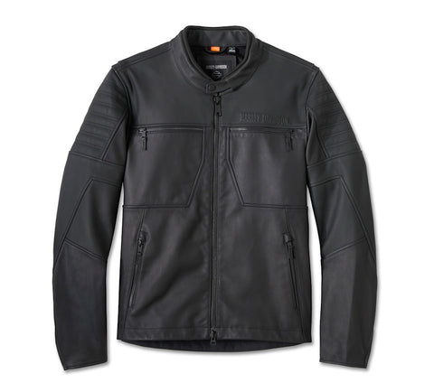 Men’s Willie G Skull Graphic Leather Riding Jacket – Premium Distressed Biker Jacket