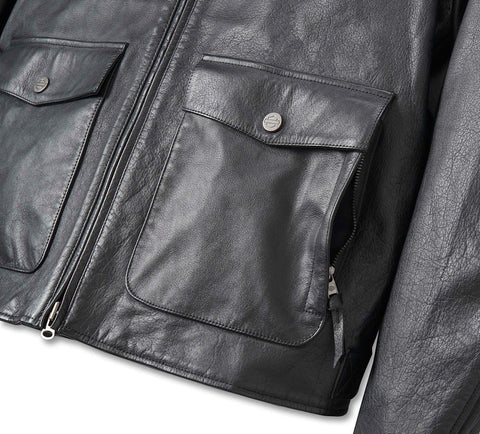 Men’s Harley-Davidson Layering System Captains Leather Jacket – Premium 3-in-1 Versatility Jacket