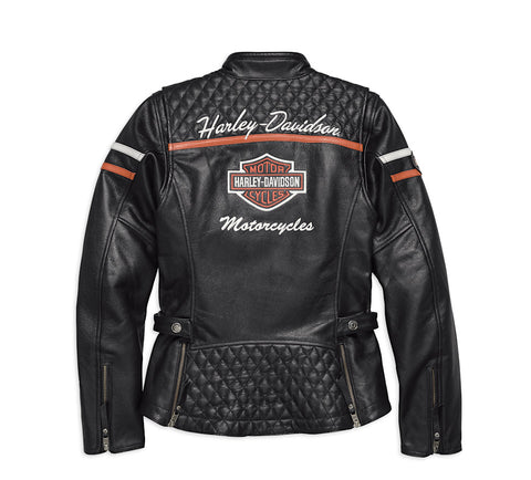 Women's Miss Enthusiast CE-Certified Leather Motorcycle Jacket - Armored Touring Rider