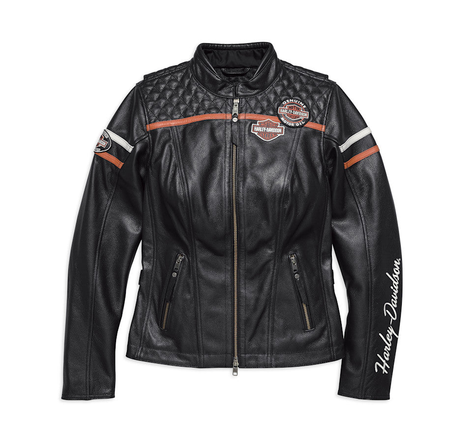 Women's Miss Enthusiast CE-Certified Leather Motorcycle Jacket - Armored Touring Rider