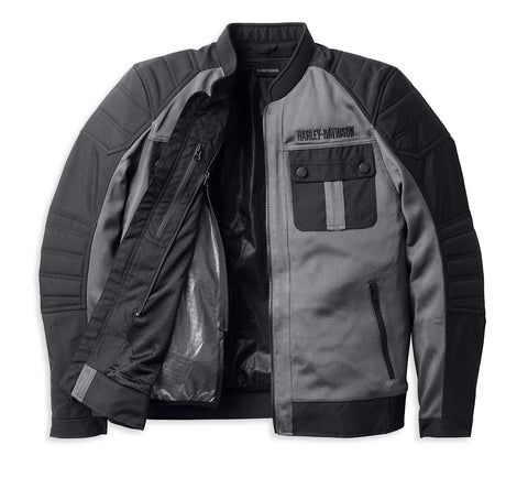 Zephyr Men’s Knit Jacket with Zip Lining – Granite Grey Lightweight Layered Jacket