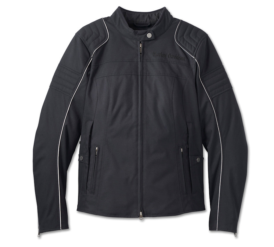Women's Hybrid Moto Jacket with Triple Vent System - Polyester Biker Performance