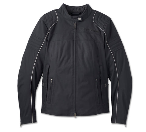 Women's Hybrid Moto Jacket with Triple Vent System - Polyester Biker Performance