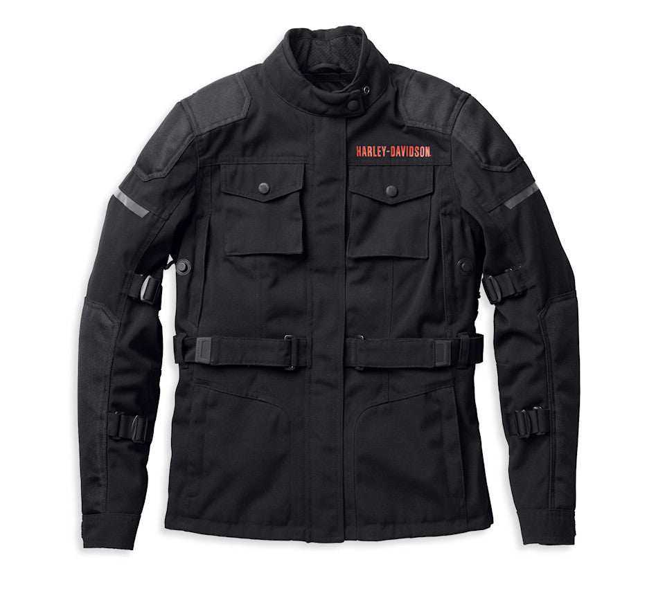 Women's Quest Triple Vent System Jacket - Black Polyester Moto Adventure Gear