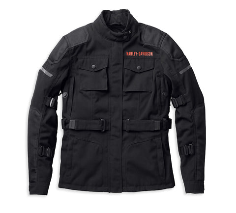 Women's Quest Triple Vent System Jacket - Black Polyester Moto Adventure Gear