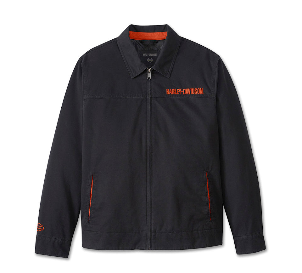 Men’s Bar Font Jacket – Classic Logo Streetwear Casual Outerwear