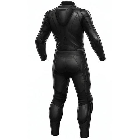 Custom Black Motorcycle Leather Suit for Track & Sport Riding