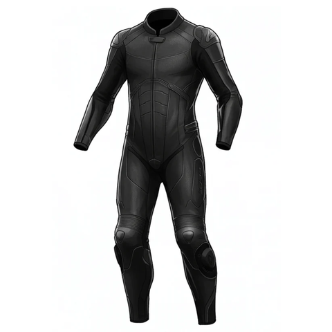 Custom Black Motorcycle Leather Suit for Track & Sport Riding