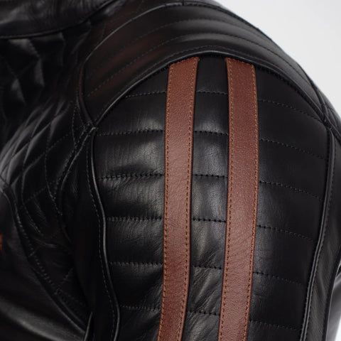 Hudson Professional Men’s Motorcycle Racing Leather Jacket - CE Armored Track Gear