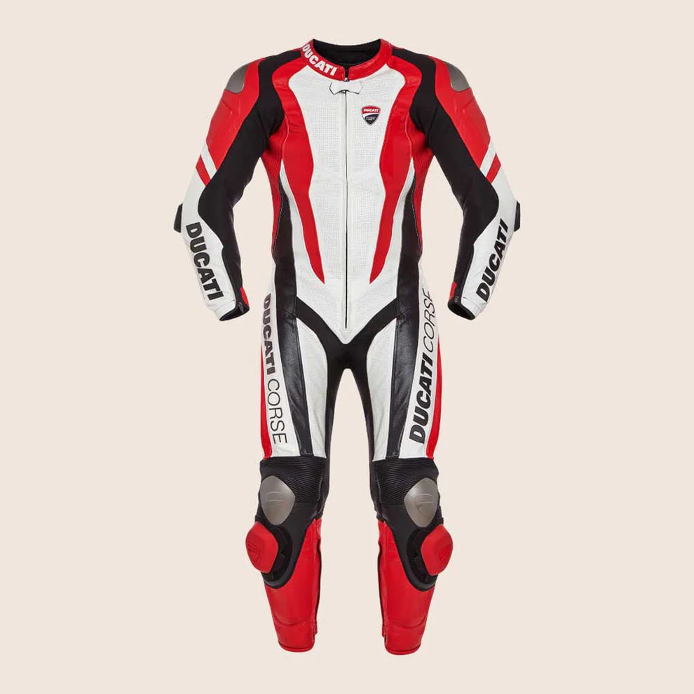 Ducati Corse K1 Racing Suit | Premium One-Piece Leather Motorcycle Suit