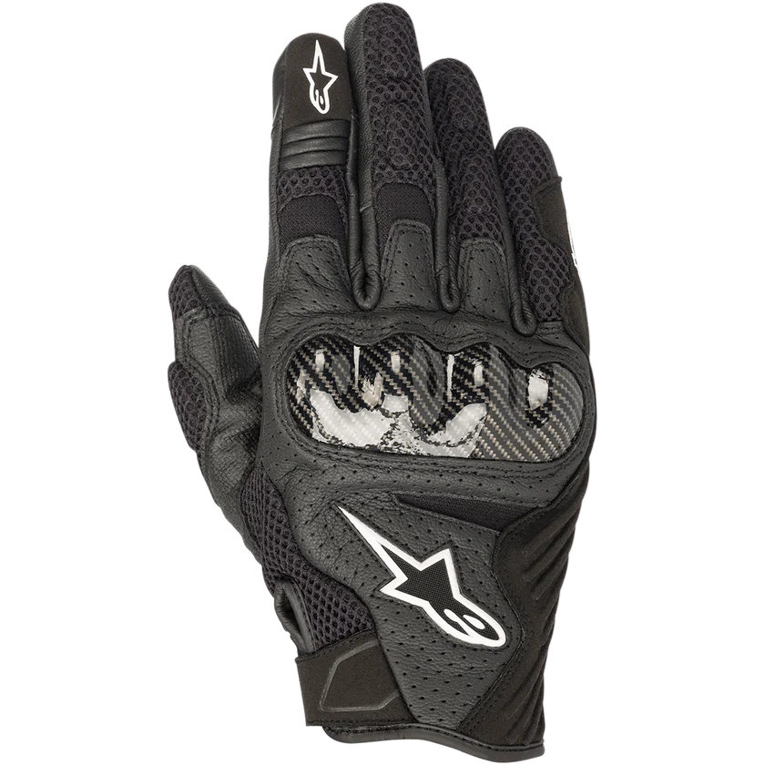 SMX-1 Air V2 Gloves Black Motorcycle Summer Riding Gloves – Lightweight Ventilated Protective Biker Gloves