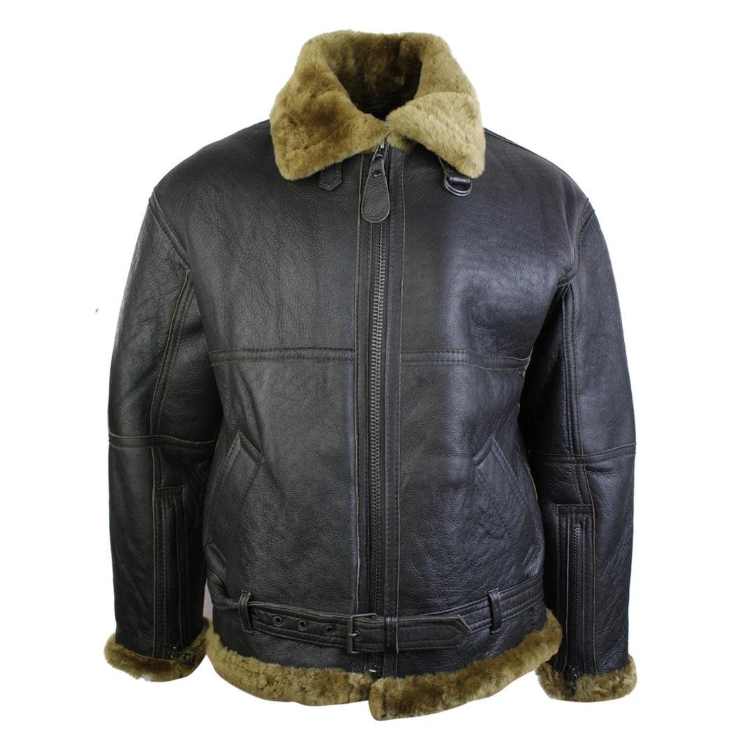 Men’s Original RAF Sheepskin Flying Jacket - Classic Brown Leather & Ginger Fur