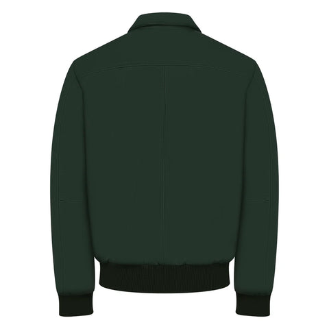 Men’s Emerald Green Leather Bomber Jacket – Luxury Slim-Fit Urban Flight Jacket