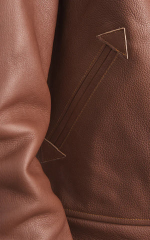 Mister Freedom Campus "Stud" Jacket – Premium Brown Bison Leather Heritage Sports Jacket