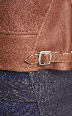 Mister Freedom Campus "Stud" Jacket – Premium Brown Bison Leather Heritage Sports Jacket