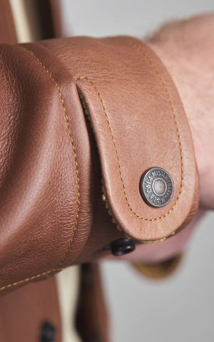 Mister Freedom Campus "Stud" Jacket – Premium Brown Bison Leather Heritage Sports Jacket