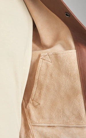 Mister Freedom Campus "Stud" Jacket – Premium Brown Bison Leather Heritage Sports Jacket