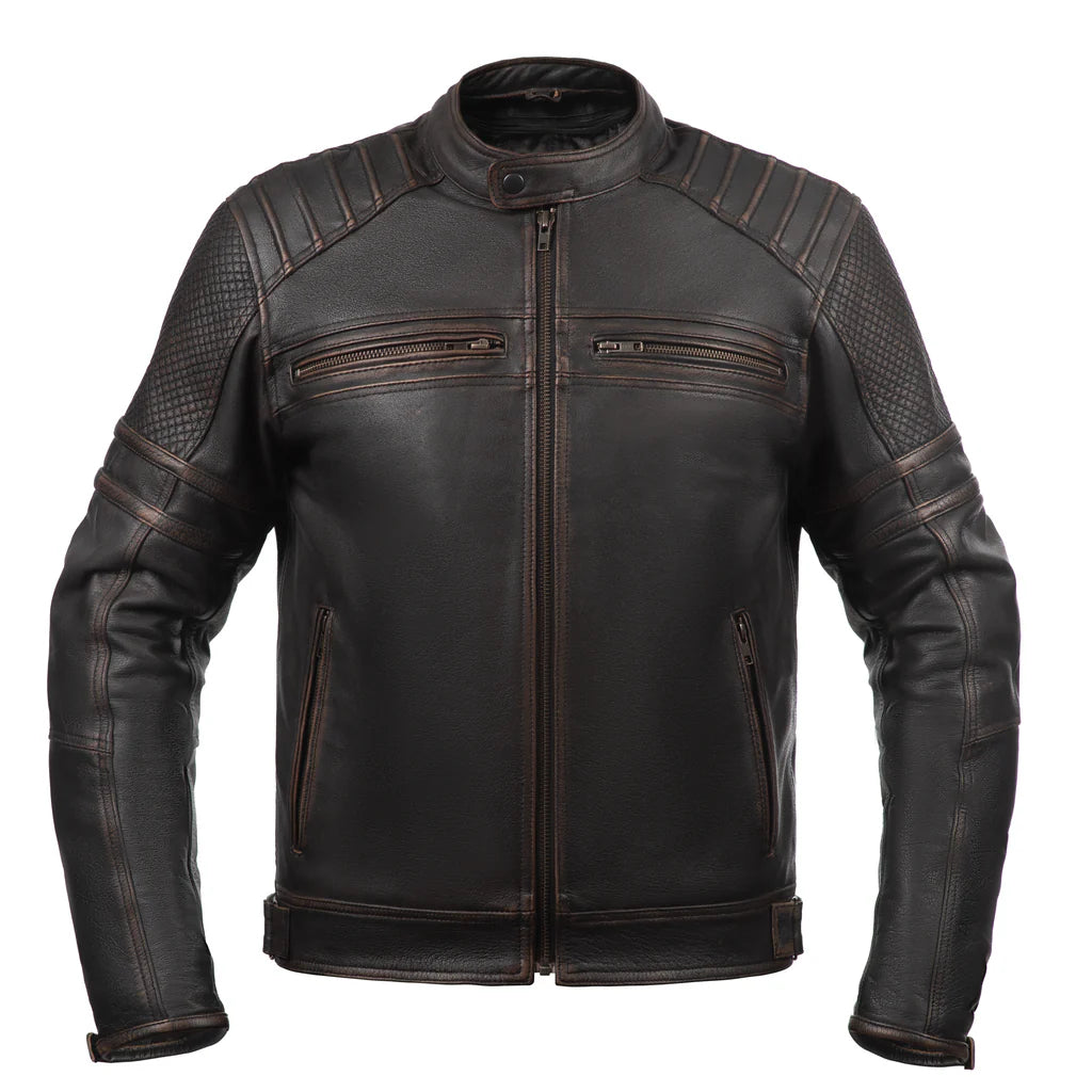 Colorado Brown Cross-Country Classic Men’s Leather Motorcycle Jacket - Premium Touring Gear