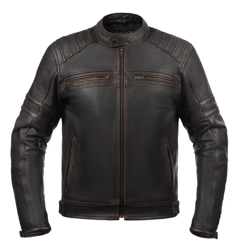 Colorado Brown Cross-Country Classic Men’s Leather Motorcycle Jacket - Premium Touring Gear