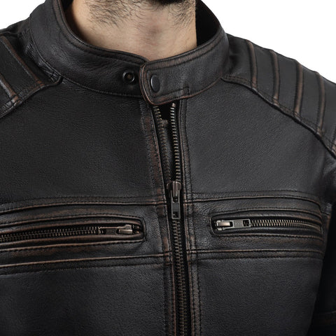 Colorado Brown Cross-Country Classic Men’s Leather Motorcycle Jacket - Premium Touring Gear