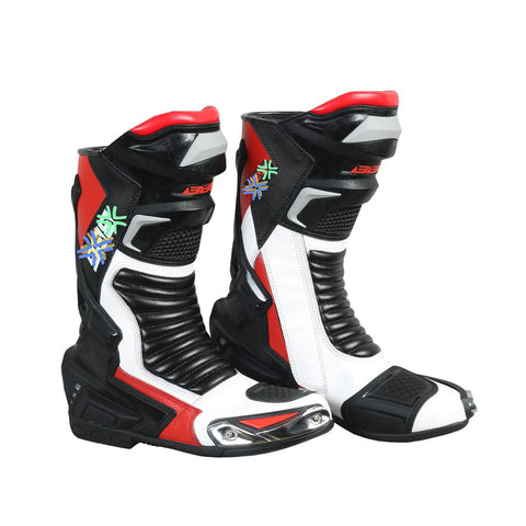 Full-Height Cowhide Racing Boots with Dual-Density Shin Armor