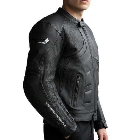 Transporter Black Men’s Leather Motorcycle Jacket - Professional CE-Armored Urban Gear