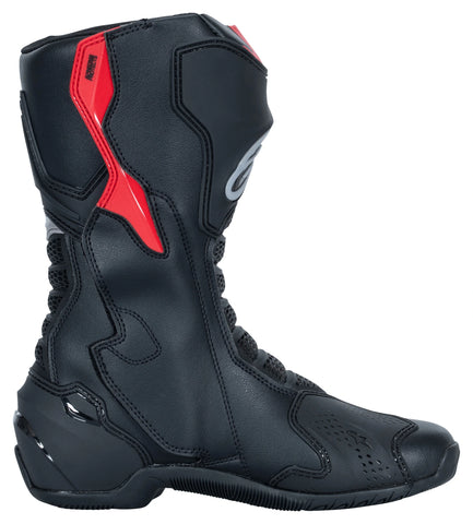 SMX-6 V3 — Black/Silver/Red Sport Motorcycle Boots, Microfiber Upper, Race-Ready Protection, Track & Street Performance