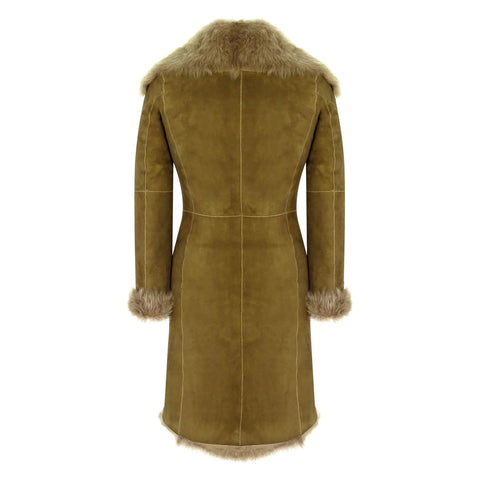 Women’s Luxury Toscana Sheepskin 3/4 Coat – Real Suede & Beaver Shearling Jacket