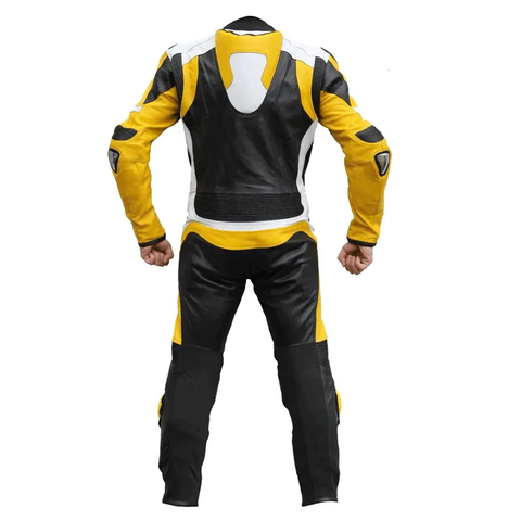 Men’s Turbo Yellow Motorcycle Race Suit – Professional Track Gear